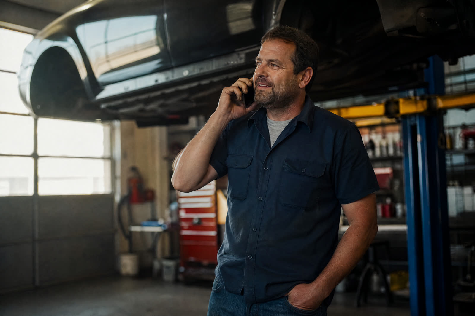 Business owner taking the call